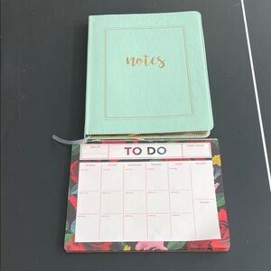Mint Green Notes Journal and Floral To-Do Planner